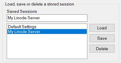 “Screenshot of the Save Session form on PuTTY” “Screenshot of the Save Session form on PuTTY”