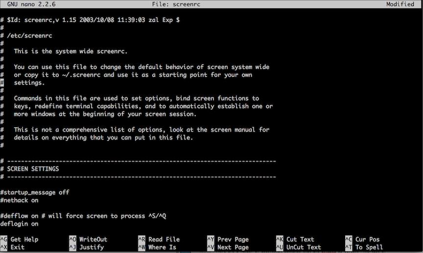 Sample screenrc file. Sample screenrc file.