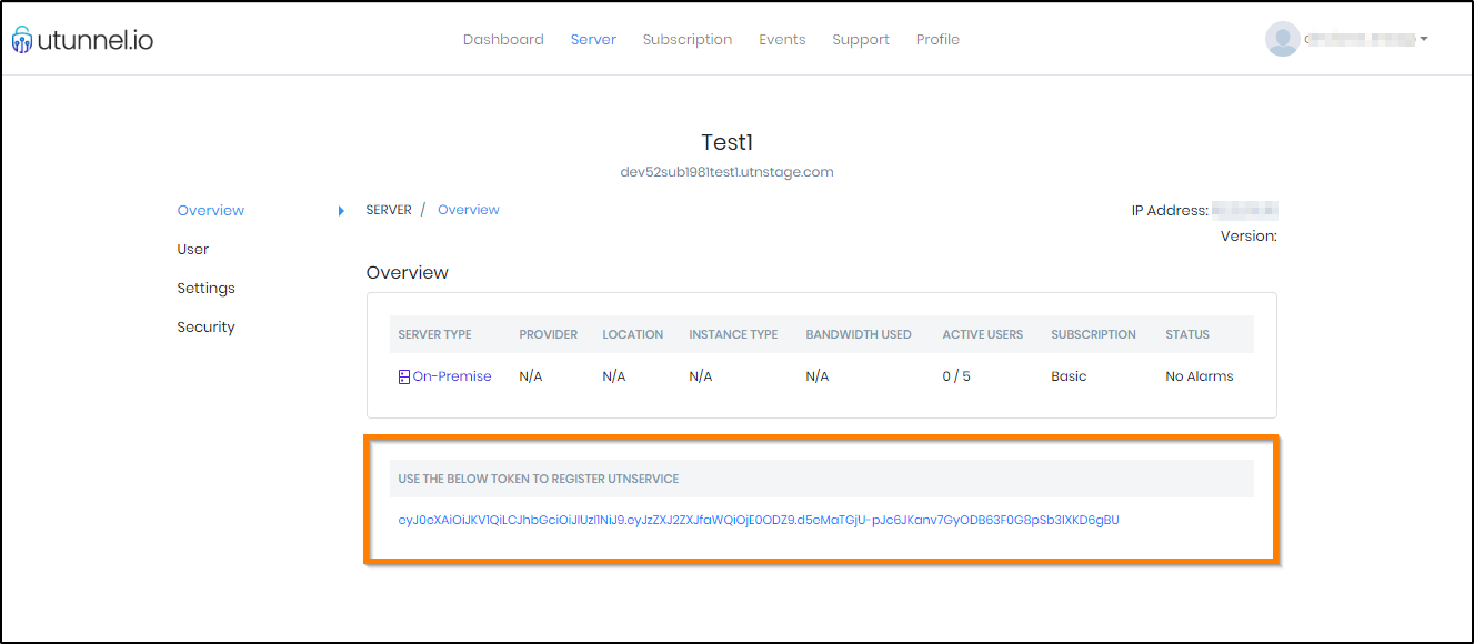 UTunnel Dashboard setup UTunnel Dashboard setup